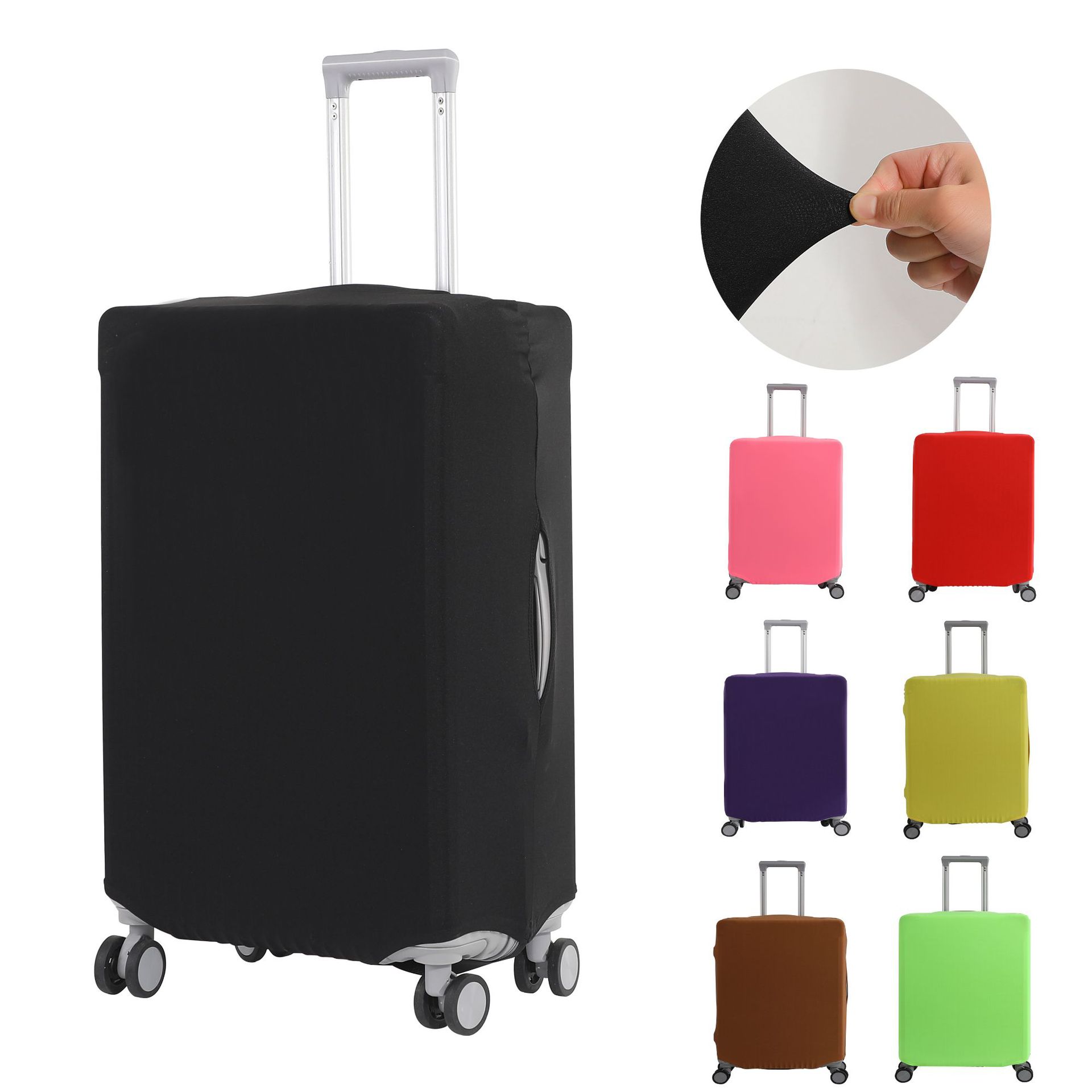 Luggage Cover Protector - غطاء حماية للأمتعة بلون موحد ومرن،