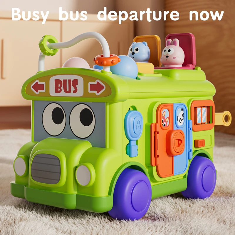 Travel Accessories Baby - لعبة حافلة مونتيسوري التعليمية للأطفال، لعبة