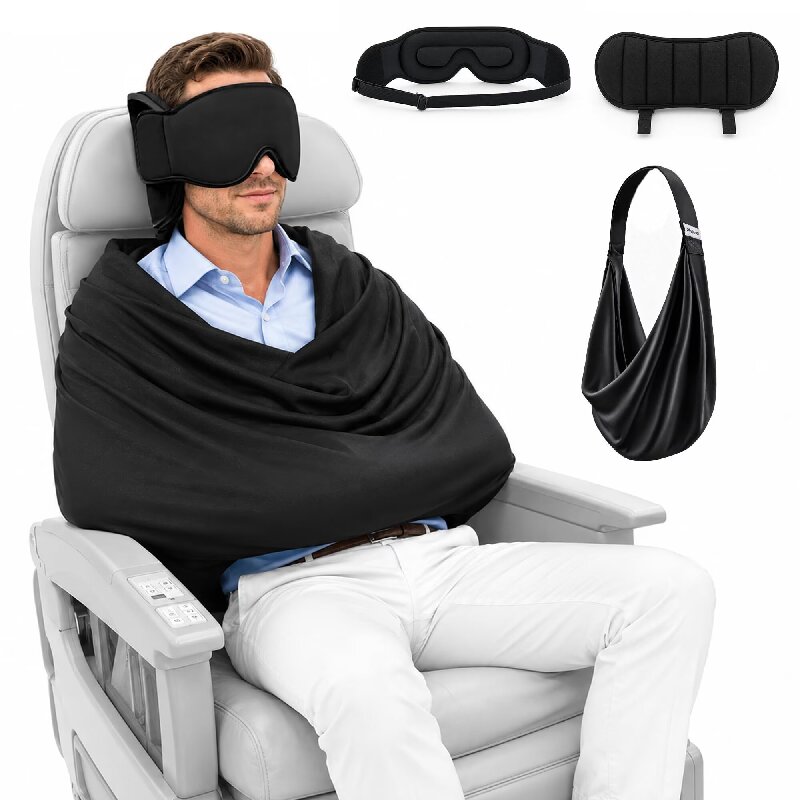 طقم نوم للطائرة 3 في 1: وسادة  - مراجعة Travel Accessories Long Flight وسعره
