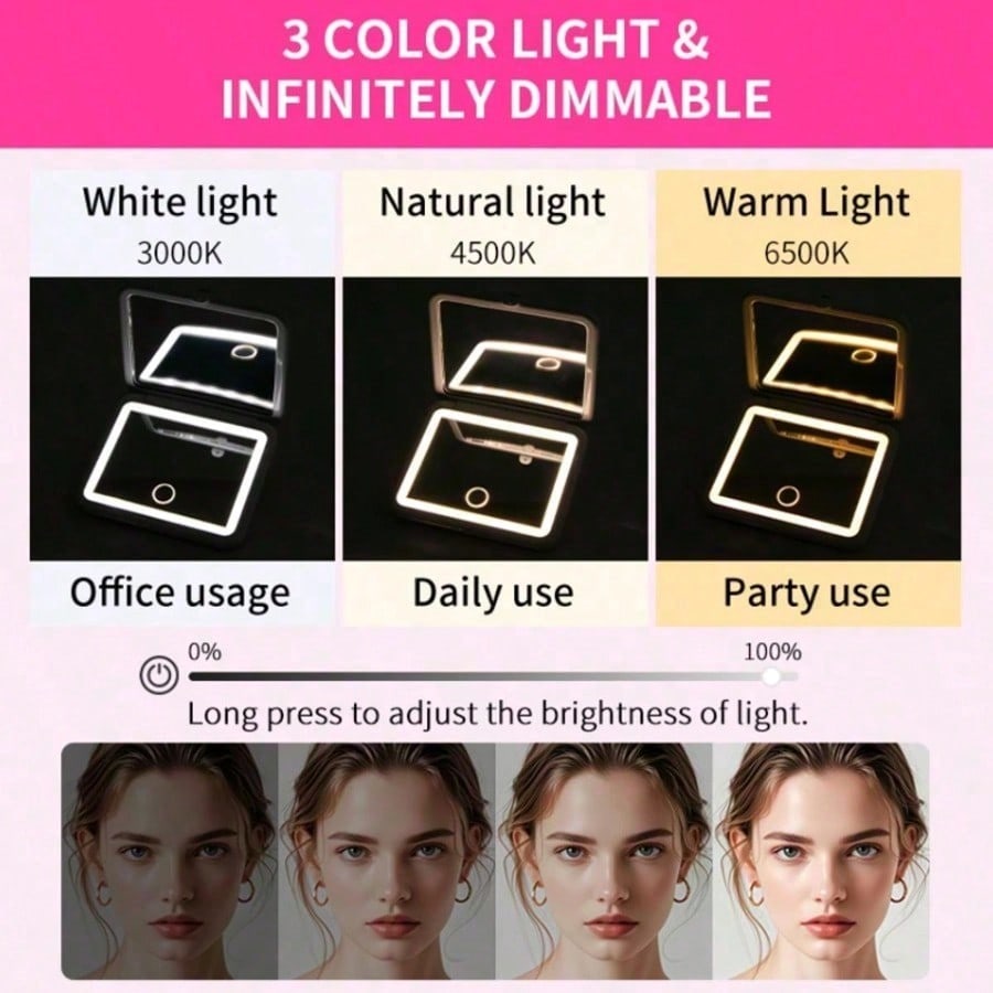 مرآة مكياج مزودة بإضاءة LED وش - مراجعة Travel Accessories As Gifts وسعره